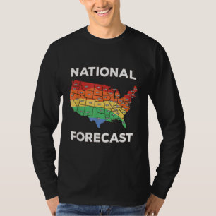 National Forecast American USA Rainbow Map Gay Pri T-shirt