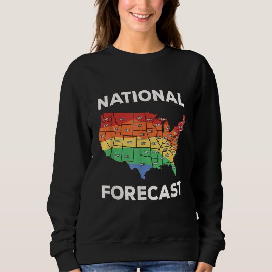 National Forecast American USA Rainbow Map Gay Pri Trui (Voorkant)