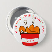 National Fried Chicken Day, emmer of legs Ronde Button 7,6 Cm (Voorkant /achterkant)