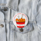 National Fried Chicken Day, emmer of legs Ronde Button 7,6 Cm (In situ)