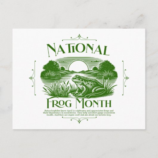 National Frog Month Briefkaart (Voorkant)