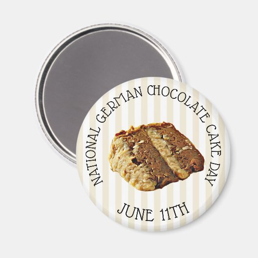 National German Chocolate Cake Day Magnet (Voorkant / Achterkant)