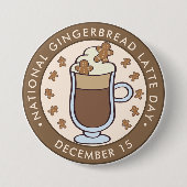 National Gingerbread Latte Day Ronde Button 7,6 Cm (Voorkant)