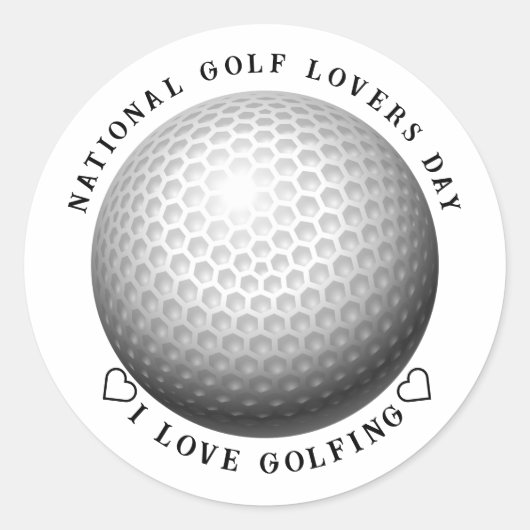 National Golf Day  Sports Ronde Sticker (Voorkant)