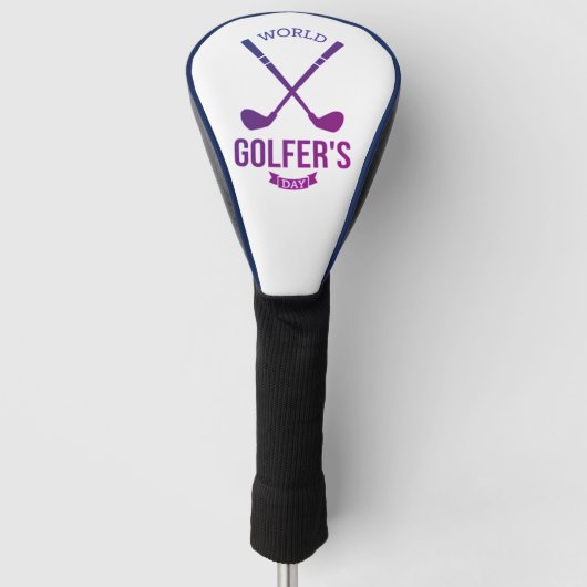 National Golfer’s Day Purple Design | leather Golfheadcover (Voorkant)