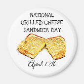 National Grilled Cheese Sandwich Day 12 april Magneet (Voorkant)