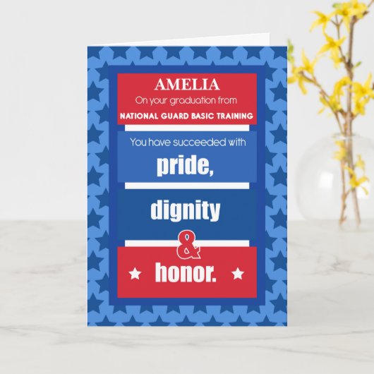 National Guard Basistraining Afstuderen Stars Kaart (Gele Bloem)