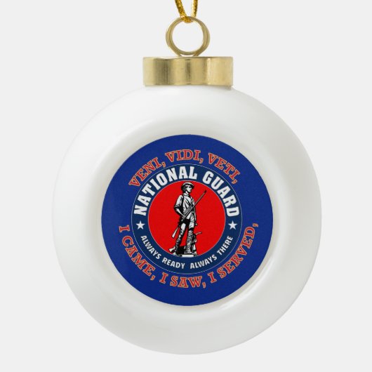 National Guard Emblem Keramische Bal Ornament (Voorkant)