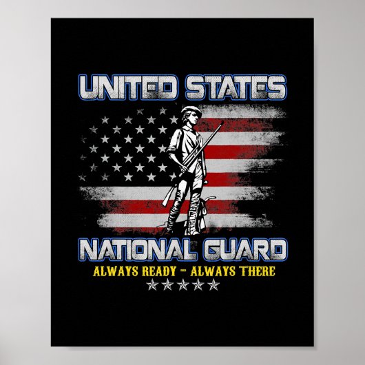 National Guard Veteran Altijd klaar Amerikaanse vl Poster (Voorkant)