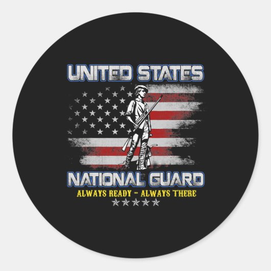 National Guard Veteran Altijd klaar Amerikaanse vl Ronde Sticker (Voorkant)