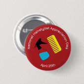 National Haarstylist Appreciation Day Badge/ Ronde Button 5,7 Cm (Voorkant /achterkant)