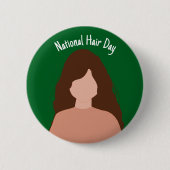 National Hair Day - Bruin haar Badge / Button (Voorkant)