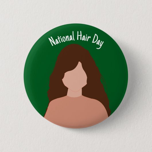 National Hair Day - Bruin haar Badge / Button (Voorkant)