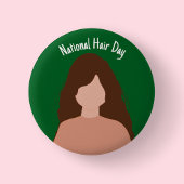 National Hair Day - Bruin haar Badge / Button