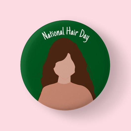 National Hair Day - Bruin haar Badge / Button