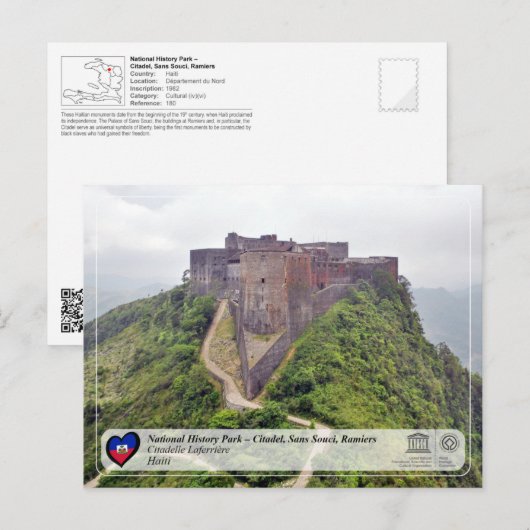 National History Park-Citadel, Sans Souci, Ramiers Briefkaart (Voorkant / Achterkant)