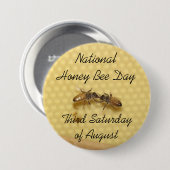 National Honey Bee Day Button (Voorkant /achterkant)