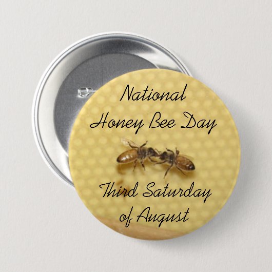 National Honey Bee Day Button (Voorkant /achterkant)