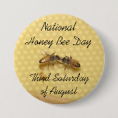 National Honey Bee Day Button (Voorkant)