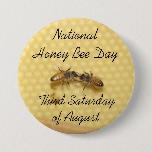 National Honey Bee Day Button (Voorkant)