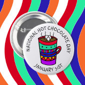 National Hot Chocolate Day 31 januari Ronde Button 5,7 Cm