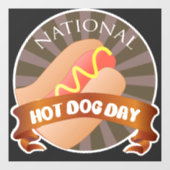 National Hot Dog Day-teken Raamsticker (Vel)