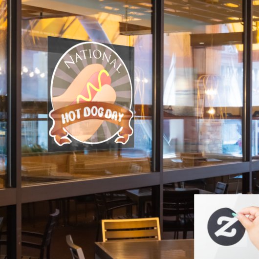 National Hot Dog Day-teken Raamsticker (Restaurant Raam)