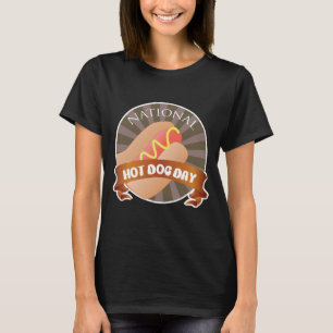 National Hot Dog Day-teken T-shirt
