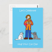 National Hug your Cat Day 4 juni Briefkaart (Voorkant / Achterkant)