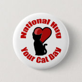 National Hug Your Cat Day Button (Voorkant)