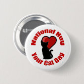 National Hug Your Cat Day Button (Voorkant /achterkant)