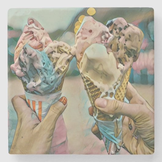 National Ice Cream Day Gift Stenen Onderzetter (Voorkant)