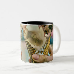 National Ice Cream Day Gift Tweekleurige Koffiemok