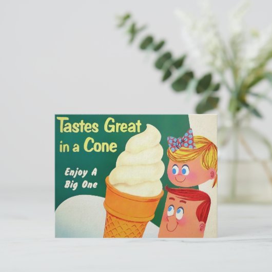 National Ice Cream Day Retro Style-Briefkaart Briefkaart (Staand voorkant)