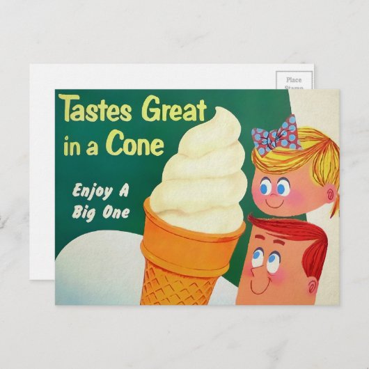 National Ice Cream Day Retro Style-Briefkaart Briefkaart (Voorkant / Achterkant)