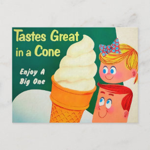 National Ice Cream Day Retro Style-Briefkaart Briefkaart