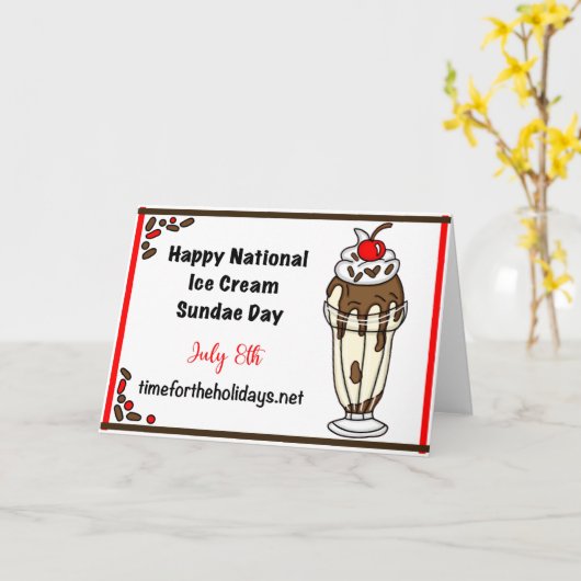 National Ice Cream Sundae Day wordt op 8 juli gevi Kaart (Gele Bloem)