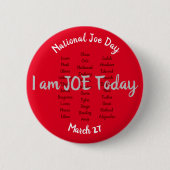National Joe Day, 27 maart, Ronde Badge Ronde Button 5,7 Cm (Voorkant)