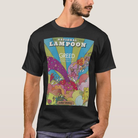 National Lampoon Greed Cover funny T-shirt (Voorkant)