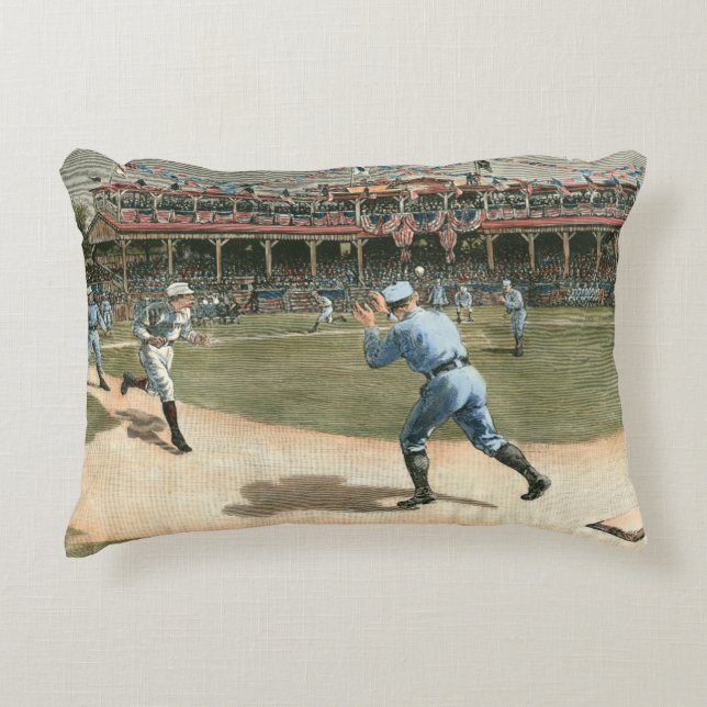 National League Baseball Game 1886 Accent Kussen (Voorkant)