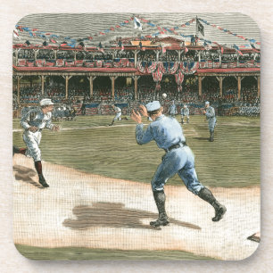 National League Baseball Game 1886 Bier Onderzetter
