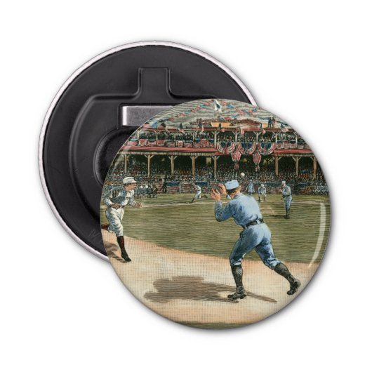 National League Baseball Game 1886 Button Flesopener (Voorkant)