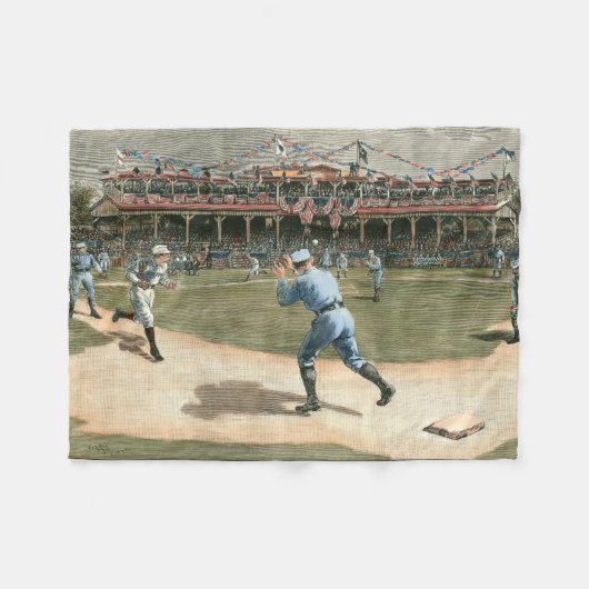 National League Baseball Game 1886 Fleece Deken (Voorkant (Horizontaal))