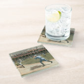 National League Baseball Game 1886 Glazen Onderzetter (Schuin)