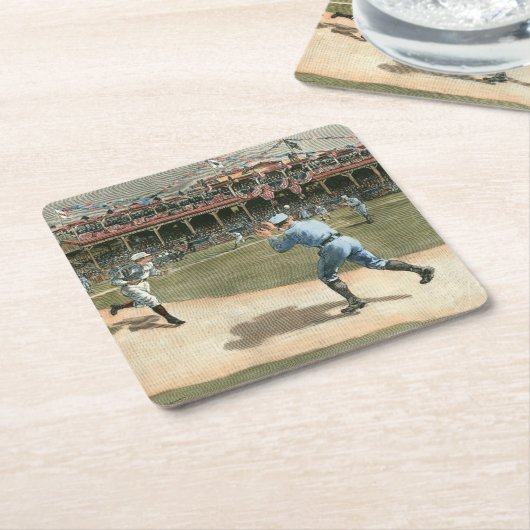 National League Baseball Game 1886 Kartonnen Onderzetters (Schuin)