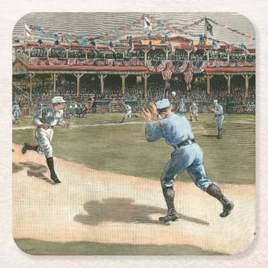 National League Baseball Game 1886 Kartonnen Onderzetters (Voorkant)