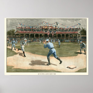 National League Baseball Game 1886 Poster