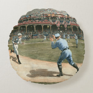 National League Baseball Game 1886 Rond Kussen