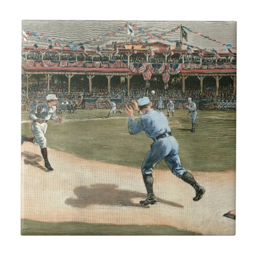 National League Baseball Game 1886 Tegeltje (Voorkant)