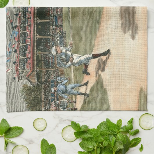 National League Baseball Game 1886 Theedoek (Gevouwen)